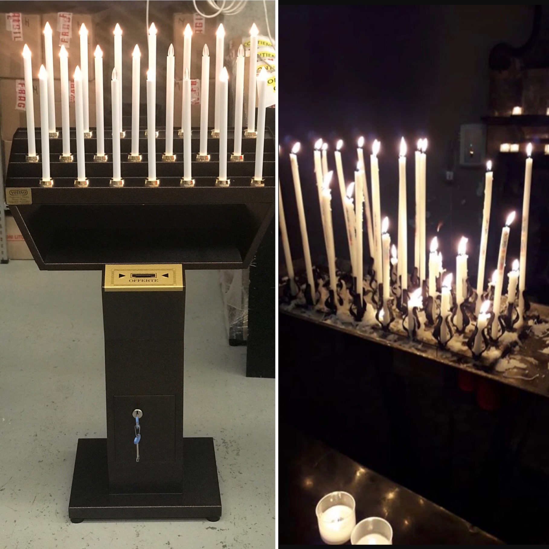 Candeliere tradizionale per candele di cera 53 accensioni per Chiesa